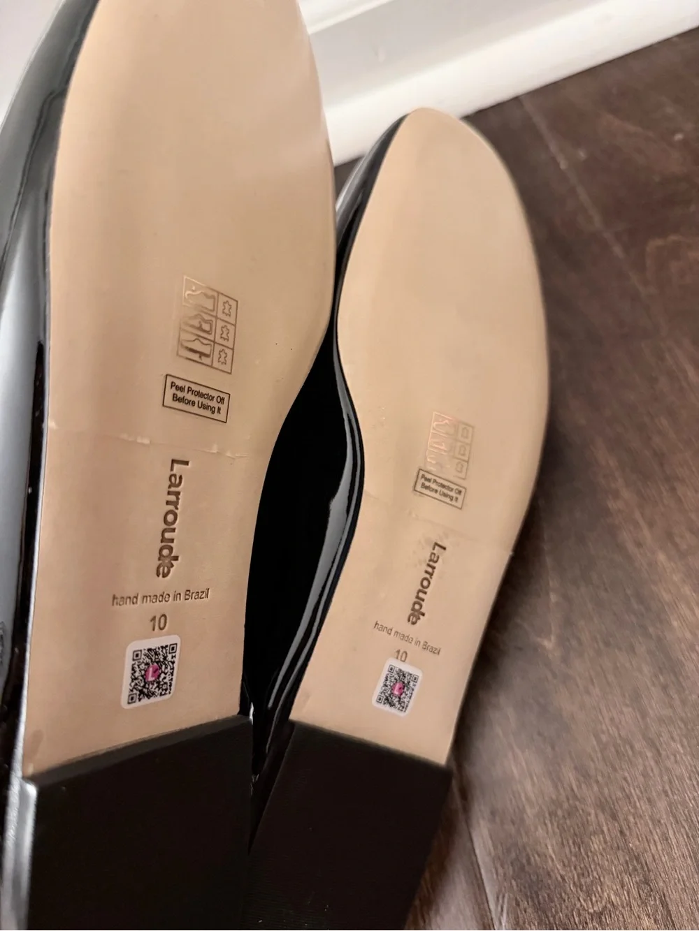 Larroude Blair Black Patent Leather Flat Mule 10